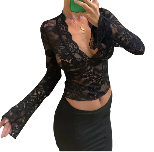 Luxe Diepe V Top vrouwen